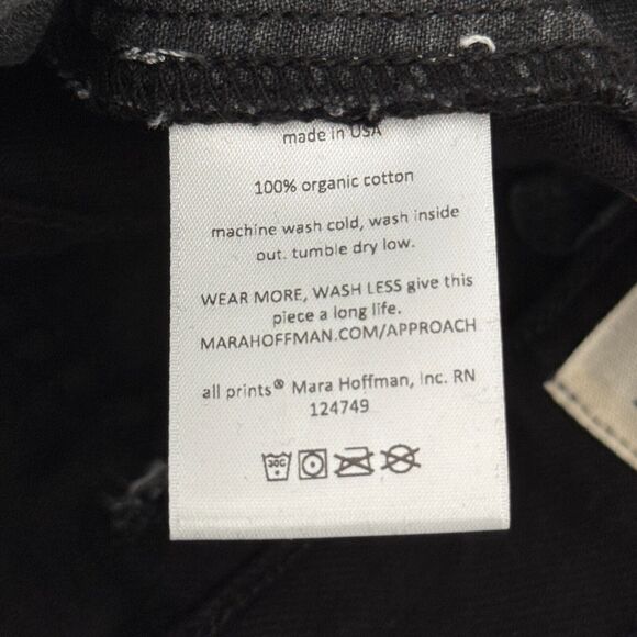 Mara Hoffman Denim Skirt Women 00 Nikita Jean Slit Pencil Midi Black Organic - Picture 6 of 8